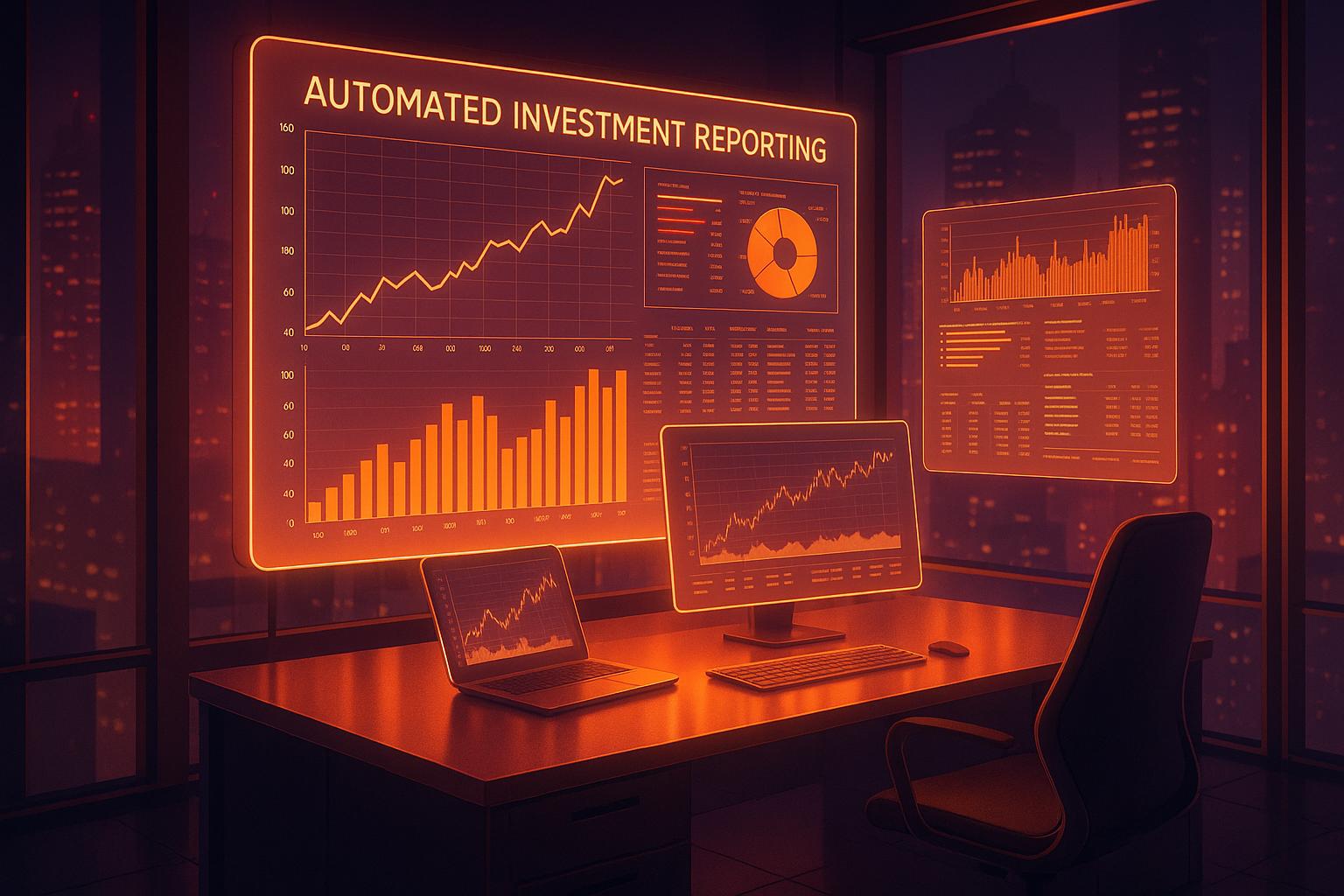 Automated Investment Reporting Dashboard in a Modern Office Environment