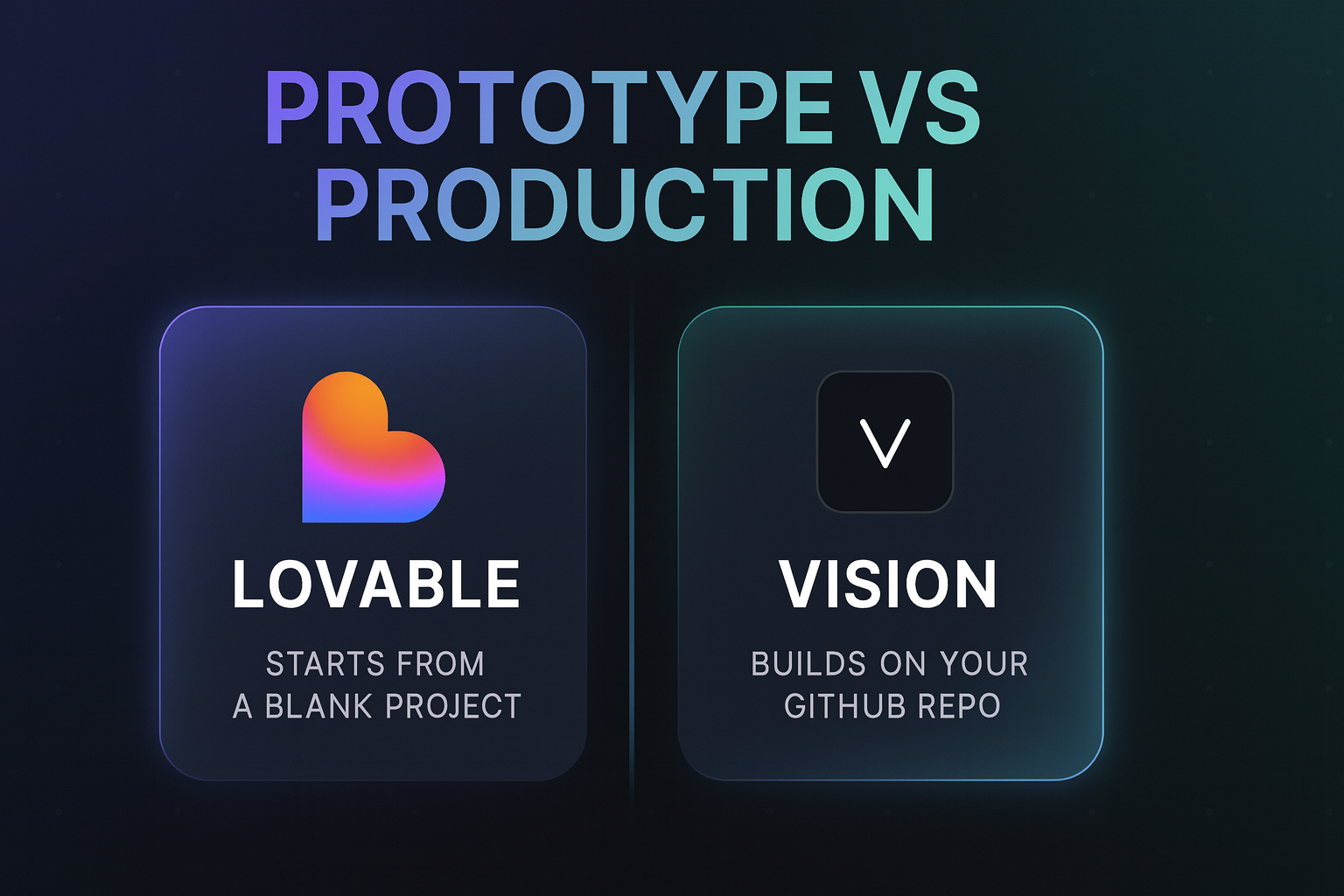 Comparison: Vision vs Lovable vs other builders