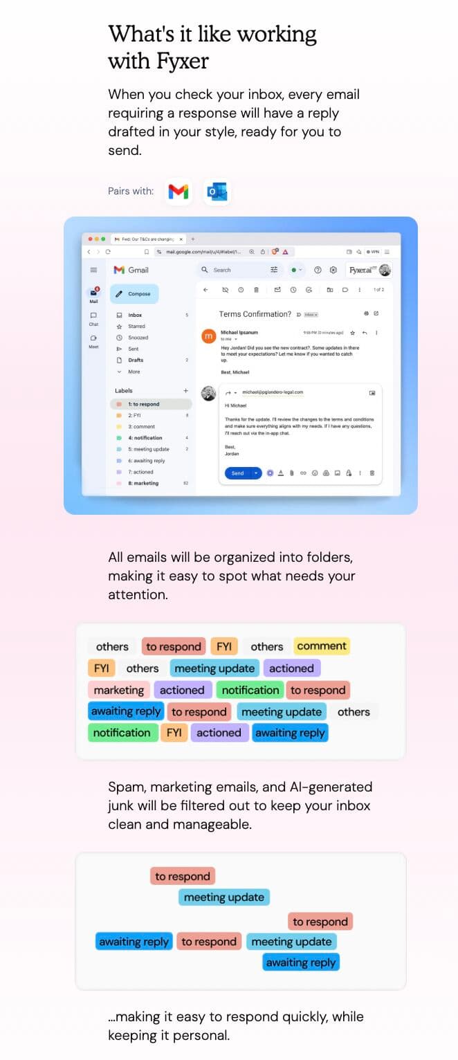 Fyxer AI-Enhanced Email Management and Response Drafting