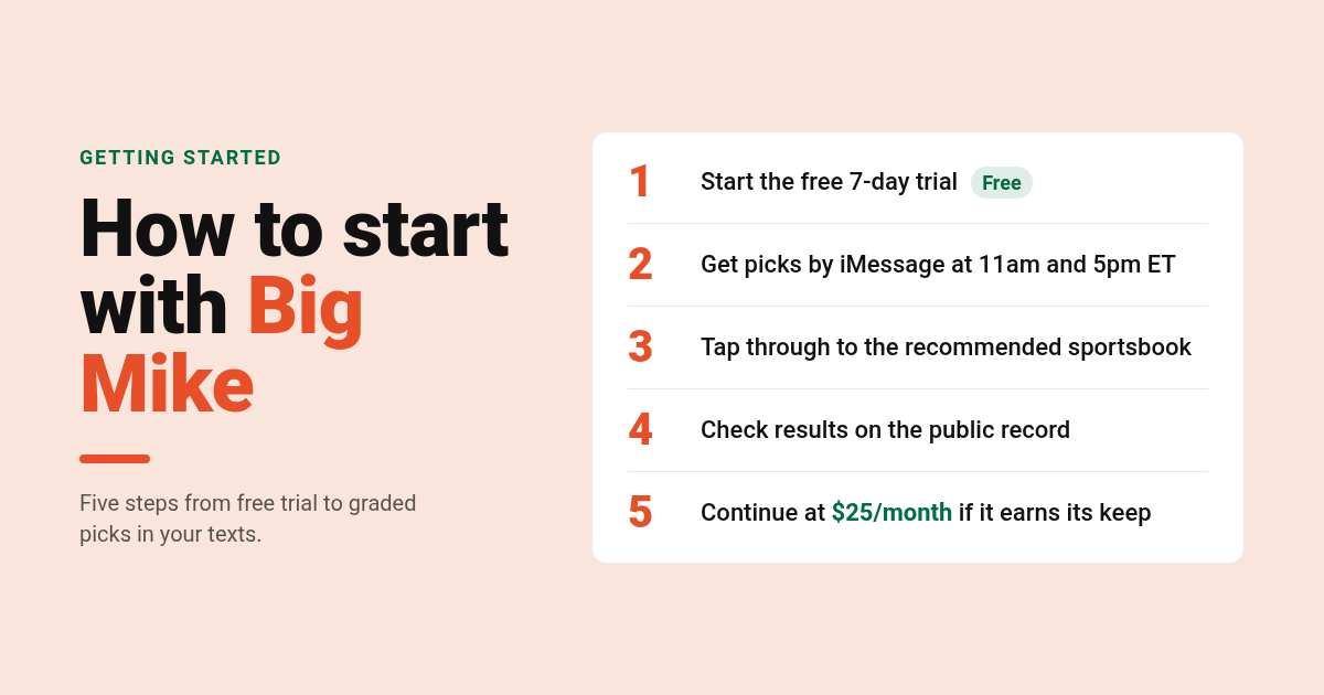 Steps to get started with Big Mike after comparing Pickswise vs OddsJam